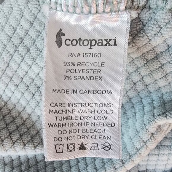 Cotopaxi Mens Large Sweatshirt Bandera Crew Sage Green Technical Grid Fleece - Picture 8 of 9